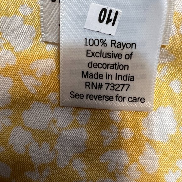 croft & barrow Women's Midi Dress Yellow Floral Smocked Waist Size 2X Pullover - Picture 4 of 7